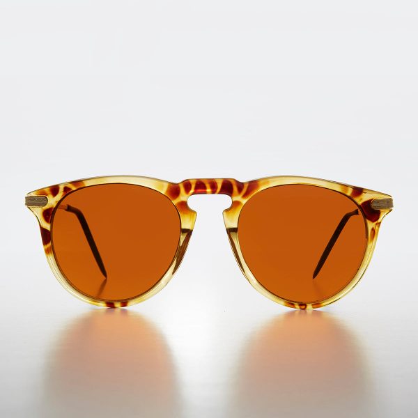 Round Amber Tinted Vintage Sunglass - West